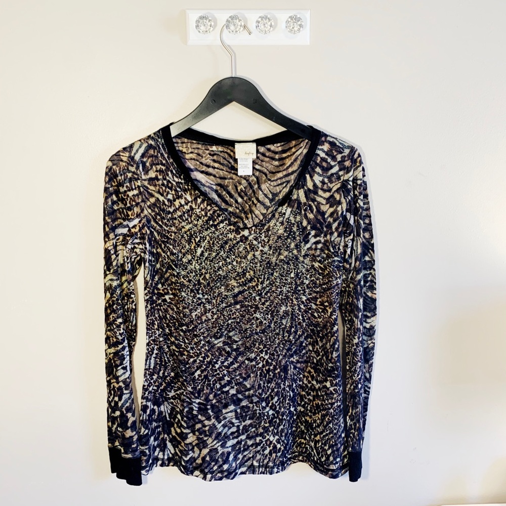 Daytrip leopard print long sleeve tee, size M